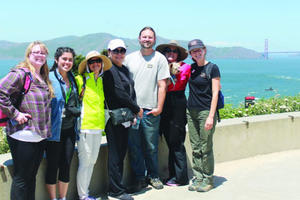 Group on guided walk.