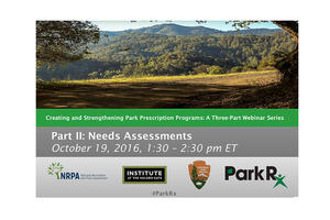 PowerPoint slide titled "Creating and Strengthening Park Prescriptions Programs: A Three-Part Webinar Series 