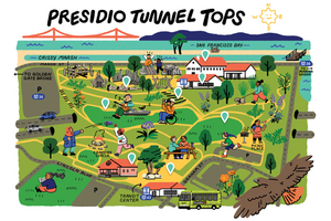 Presidio Tunnel Tops Discovery Guide, designed with illustrator Jean Wei.
