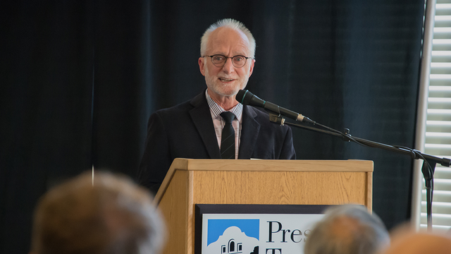 Greg Moore speaks at a Presidio Gateways event, May 6, 2014.