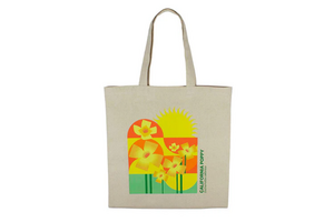 Put a spring in your step with this colorful tote bag, featuring playfully illustrated California poppies by local artist Tosha Stimage.