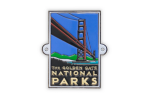 Hiking Medallion embossed with Golden Gate National Parks