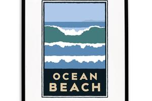 Michael Schwab graphic of the surf at Ocean Beach