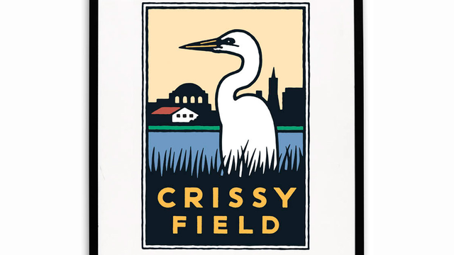 Michael Schwab graphic of an egret at Crissy Field