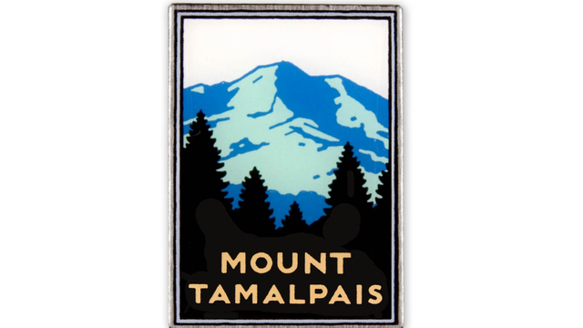 Pin featuring the Michael Schwab graphic of Mount Tamalpais