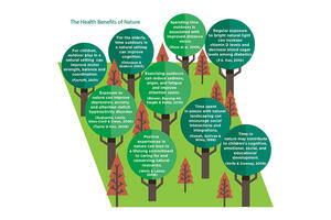 Illustration of the health benefits of nature.