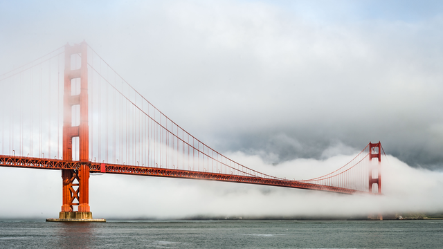 Golden Gate Bridge and fog