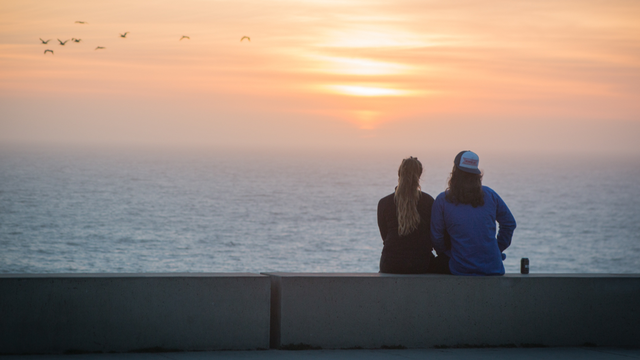 Enjoying colors of sunset at Lands End