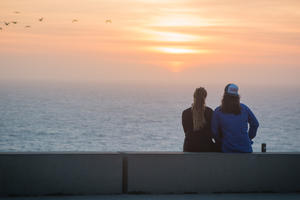 Enjoying colors of sunset at Lands End