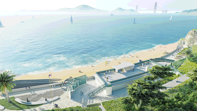 Aerial perspective rendering of the China Beach rehabilitation project.