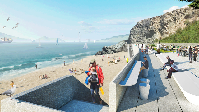 A rendering of the China Beach rehabilitation project picnic area