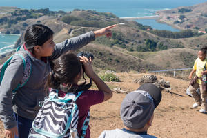 Students search for migrating raptors