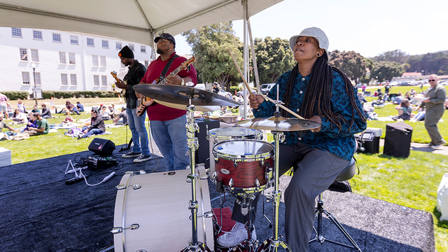 Jeremy Z and The Soul Trio play at Parks4All: Brewfest, a beer festival and fundraiser, on Saturday, July 29th, 2023 in the Presidio of San Francisco.