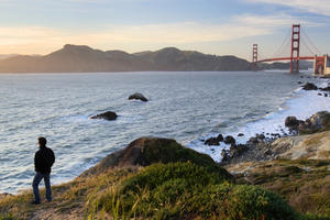 Sweeping views of the Pacific Ocean and the Golden Gate, rugged cliffs, and an astonishing array of plant and animal life await visitors to the Presidio’s western shoreline.