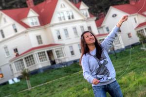 Kite-flying at Fort Baker