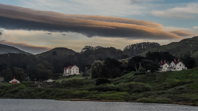 Rodeo Lagoon view toward Marin Headlands Visitor Center