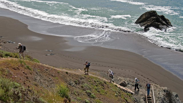 Stairs down to Black Sands Beach
