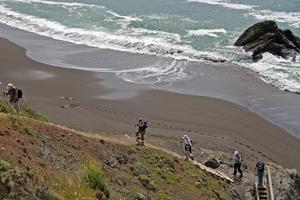 Stairs down to Black Sands Beach