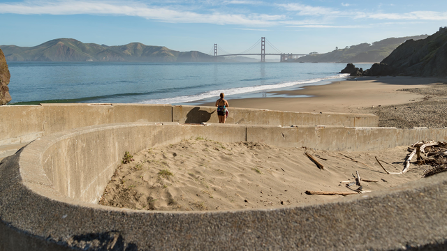 Gradual descent to the surf at China Beach