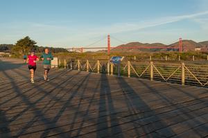 Joggers enjoy the Crissy Field Promenade