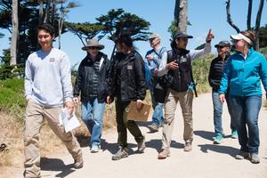 Parks Conservancy staff lead a wildflower walk at Lands End