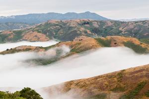 Fog rolls over the Marin Headlands