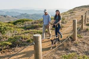 Visitors stroll Milagra Ridge