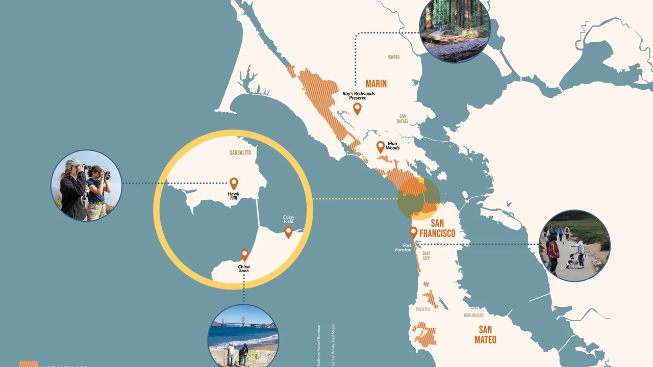 A map of the restored trails in the GGNRA