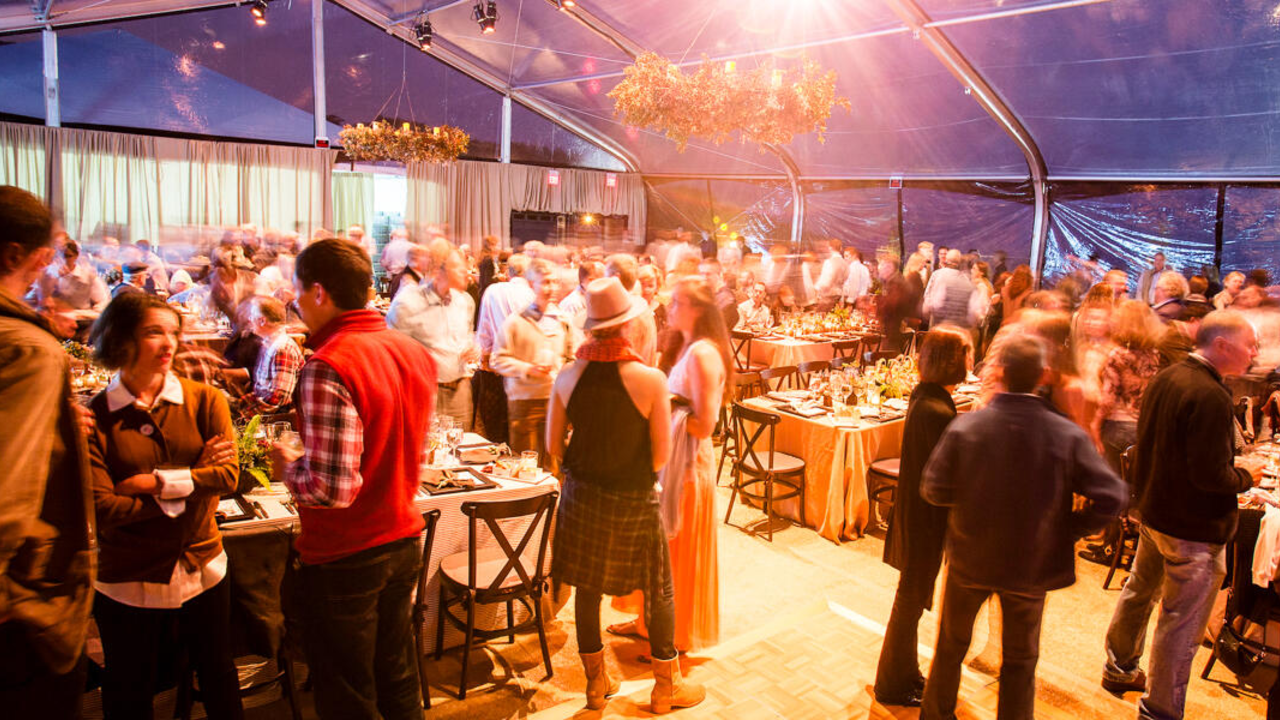 People enjoying the Trails Forever Dinner in the Golden Gate national parks.