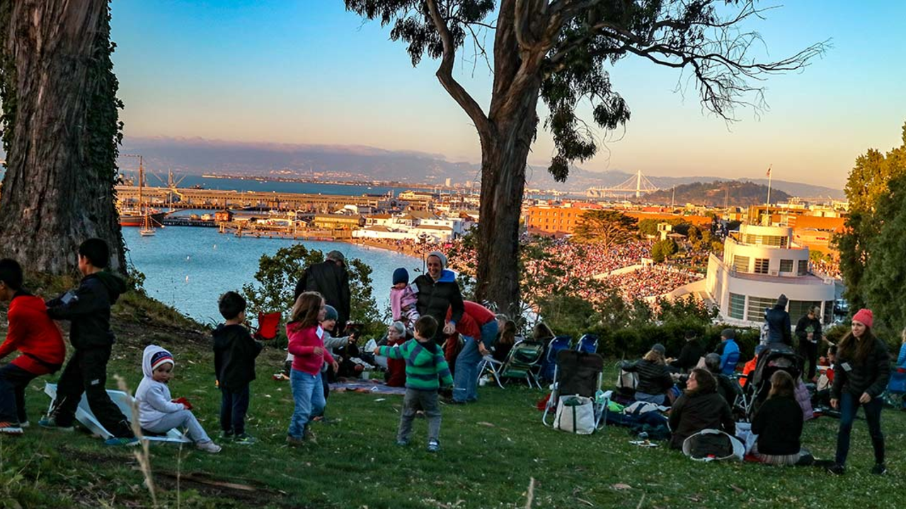 Families playing in the park.