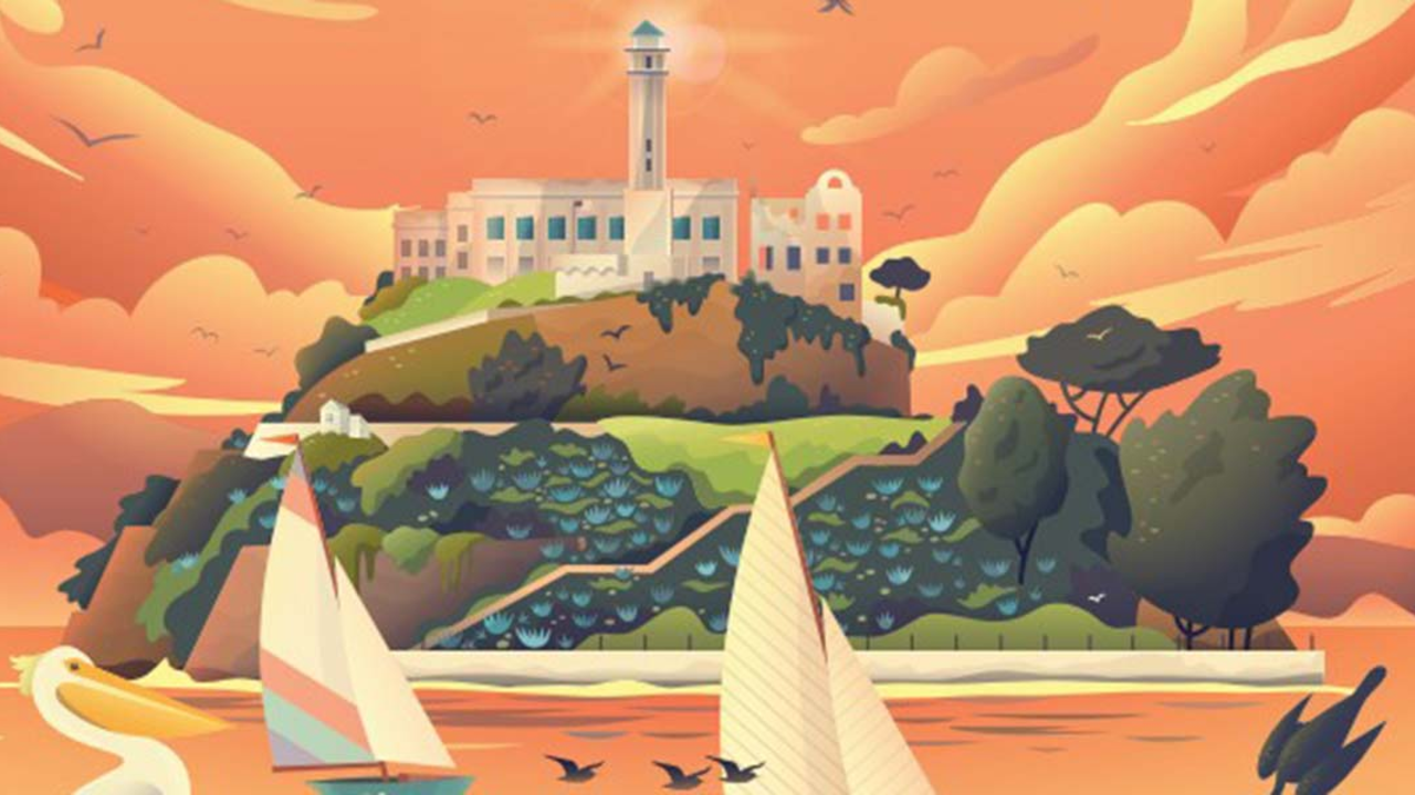 Illustration of Alcatraz Island