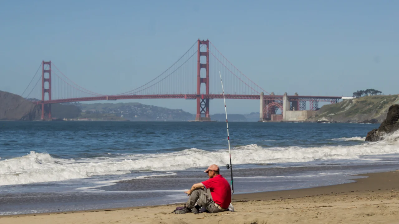 A fisherman on China Beach