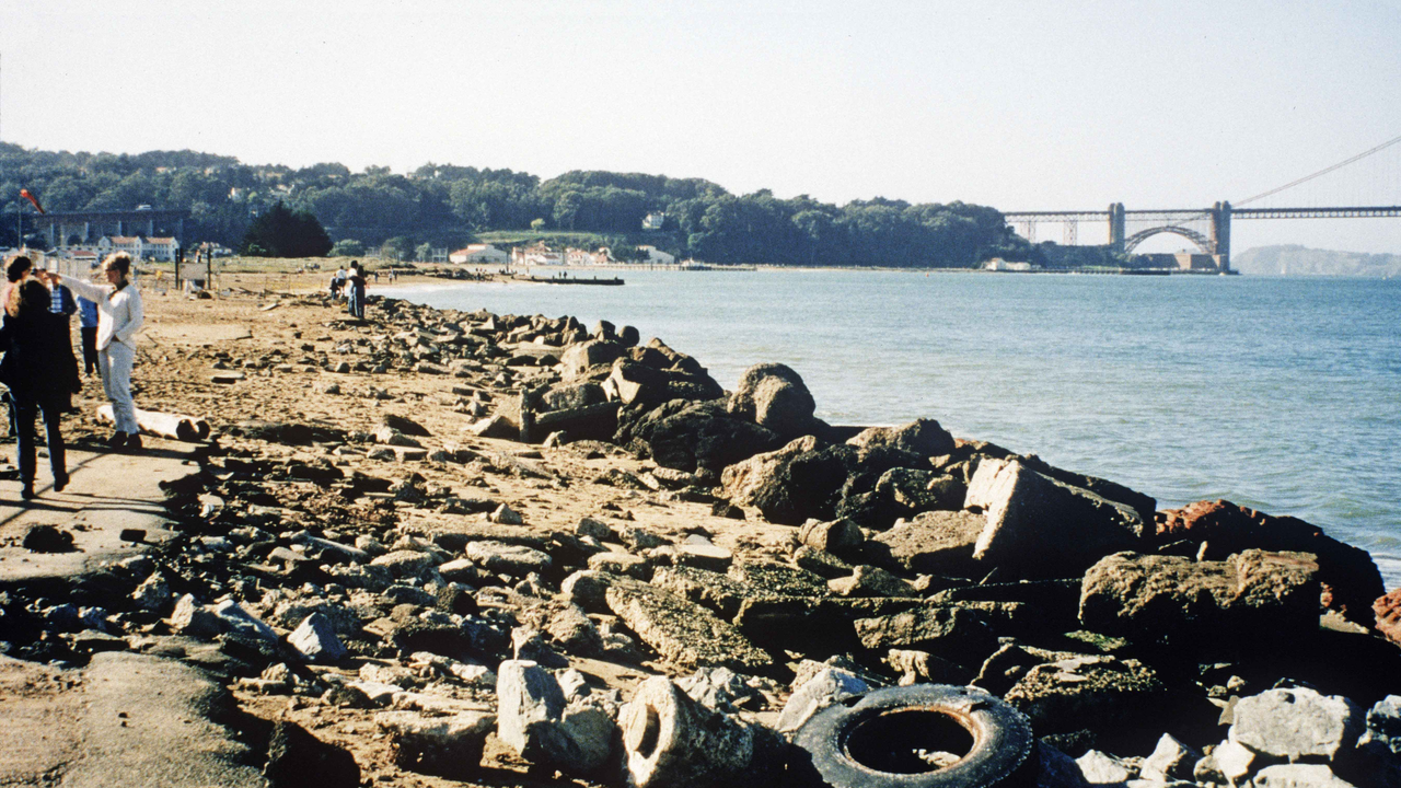 East Beach at Crissy Field is seen before its transformation in 1998 and 1999.