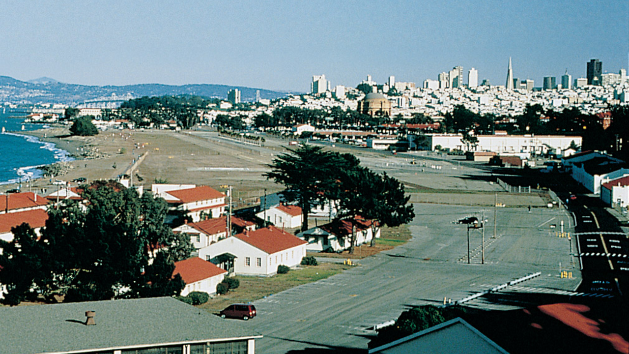Crissy Field is seen before its transformation in 1998 and 1999.