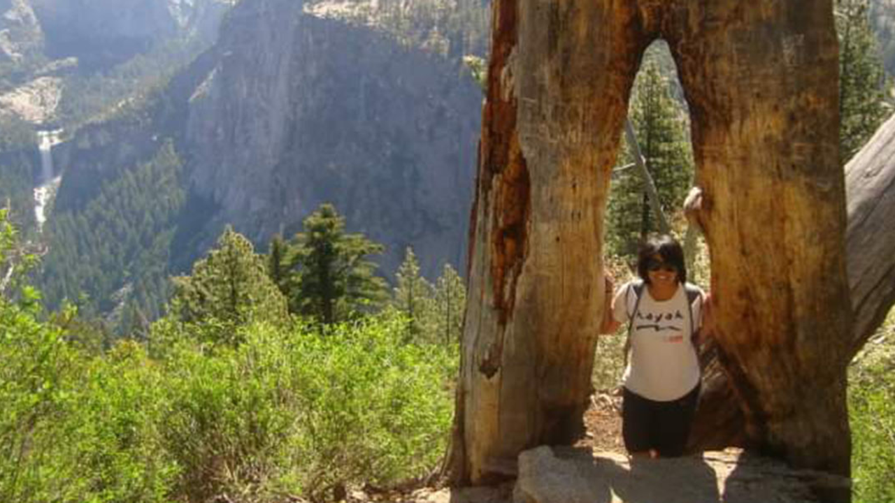 Lana on a trip to Yosemite with LINC.