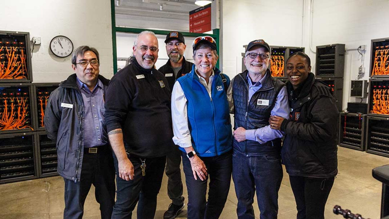 Incoming Golden Gate National Parks Conservancy President & CEO Christine Lehnertz meets with staff on Alcatraz Island.