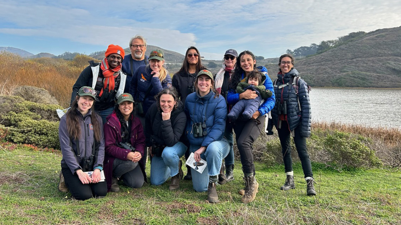 Members of the Parks Conservancy's Conservation and Community Science team at Rodeo Lagoon. Parks Conservancy staff members at Rodeo Lagoon
