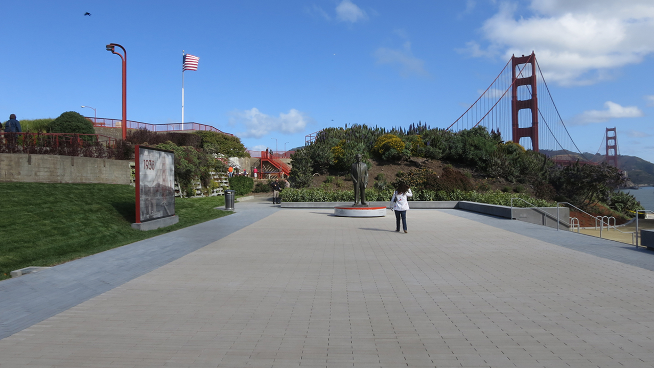 Statue of Joseph Strauss in the Golden Gate Bridge plaza