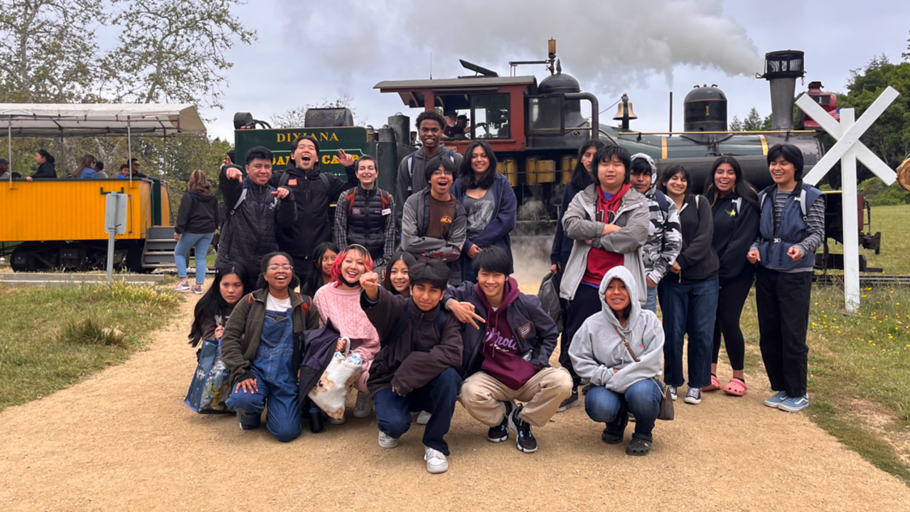 Crissy Field Center IYEL youth program participants pose for group photo in Santa Cruz