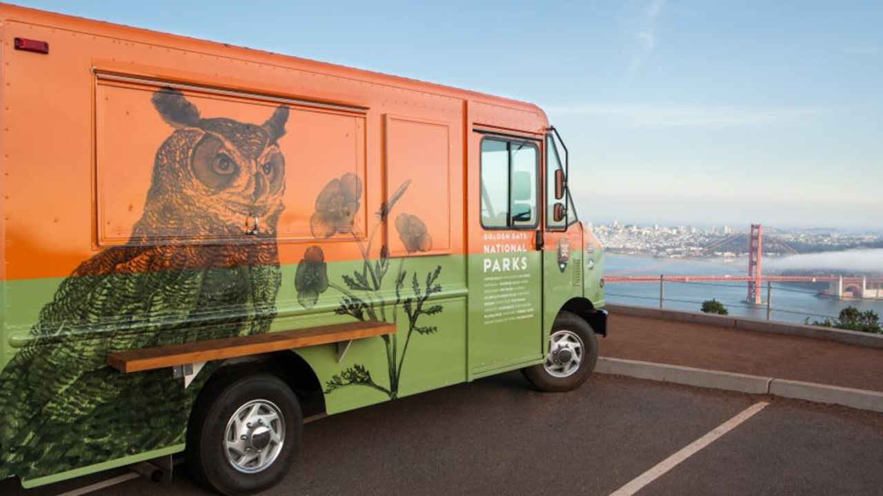 Roving Ranger Parks Conservancy's Roving Ranger overlooks the Golden Gate