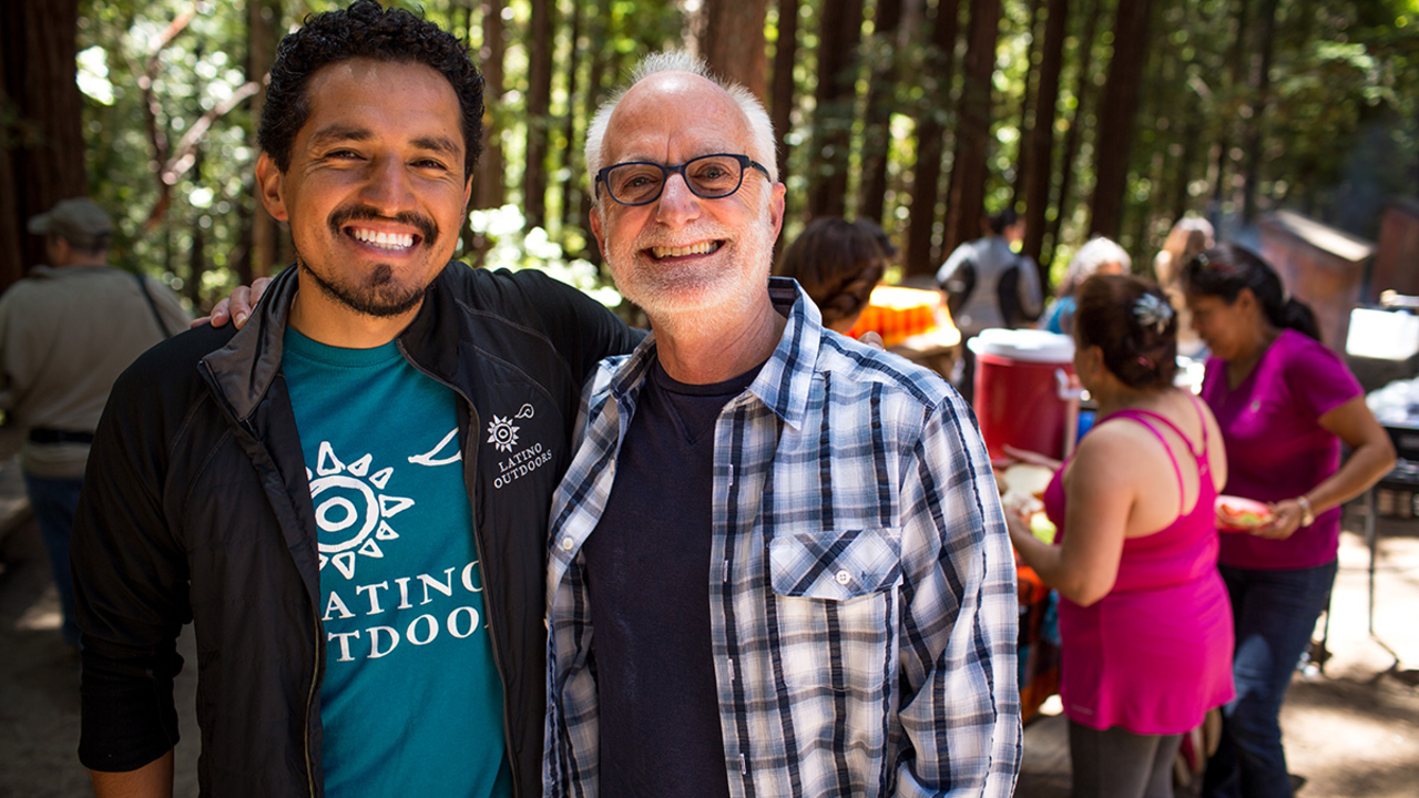 Greg Moore with José González, founder and former director of Latino Outdoors. 