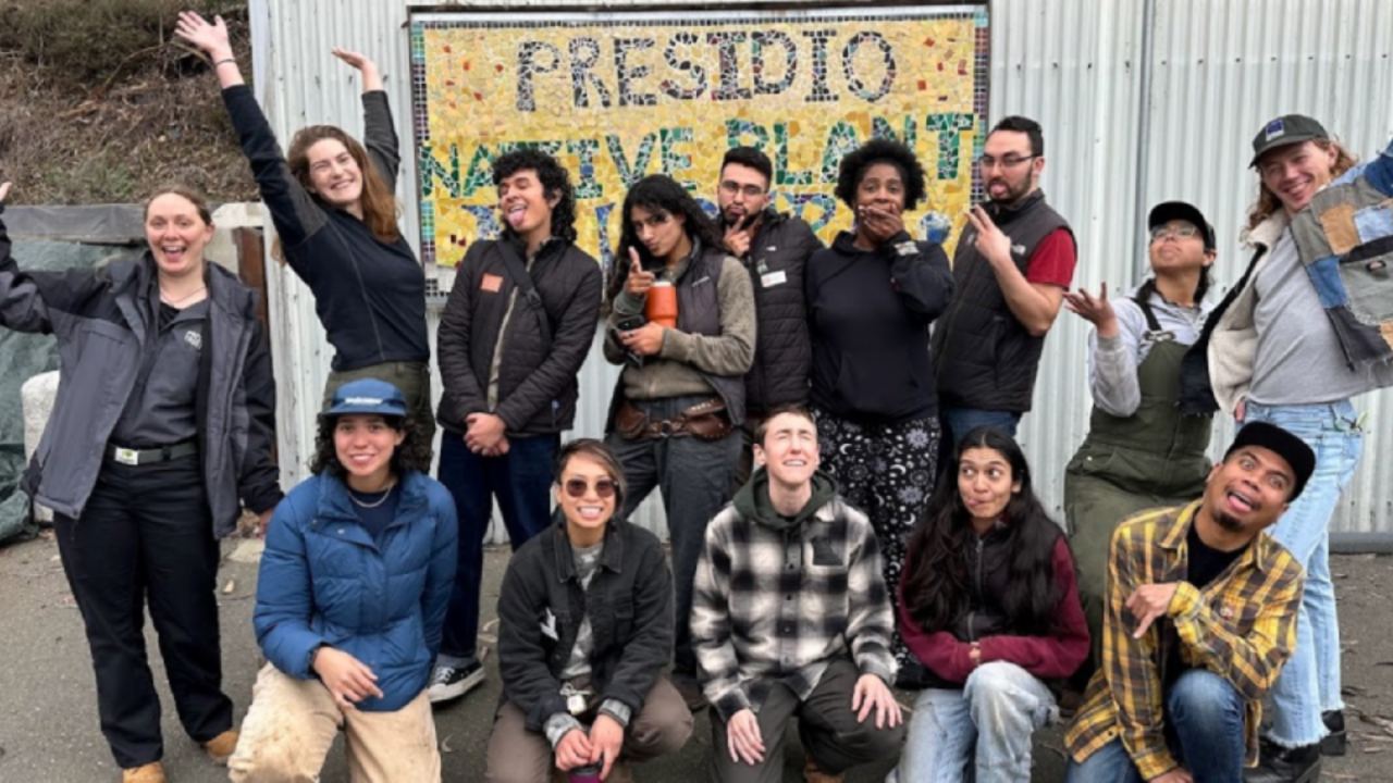 Park staff pose for a photo at the Presidio Nursery.
