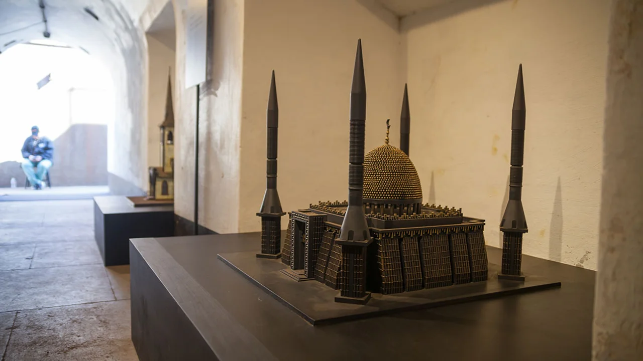 Al Farrow, Revelation I and Mosque III (after National Mosque of Nigeria, Abuja). Photo by Curran White