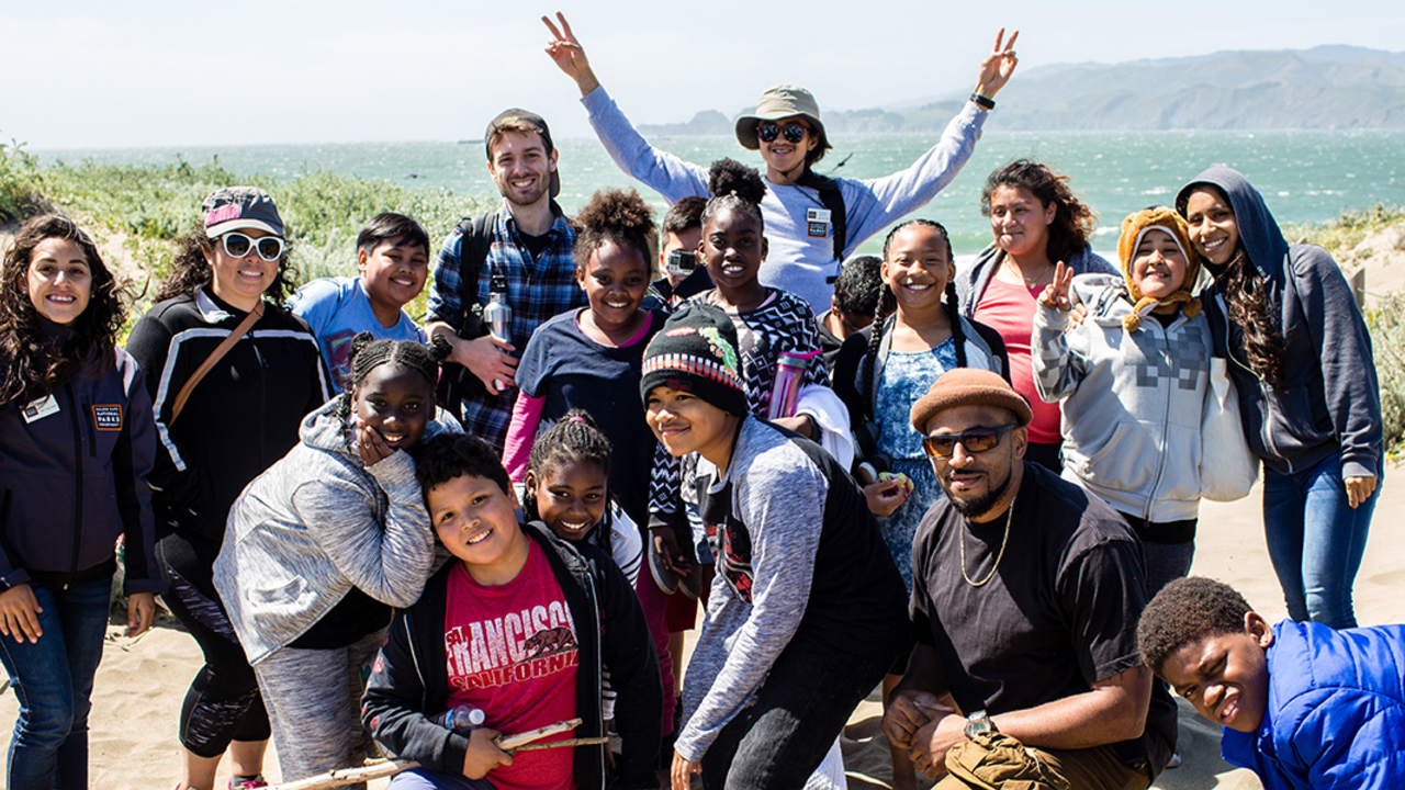 Parks Conservancy staff lead a Camping at the Presidio program