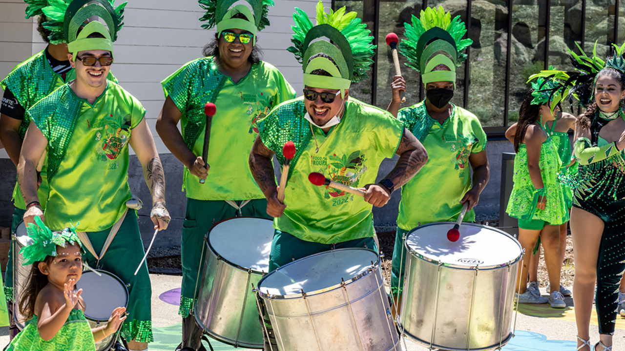Fogo na Roupa performing at Presidio Tunnel Tops Opening Day