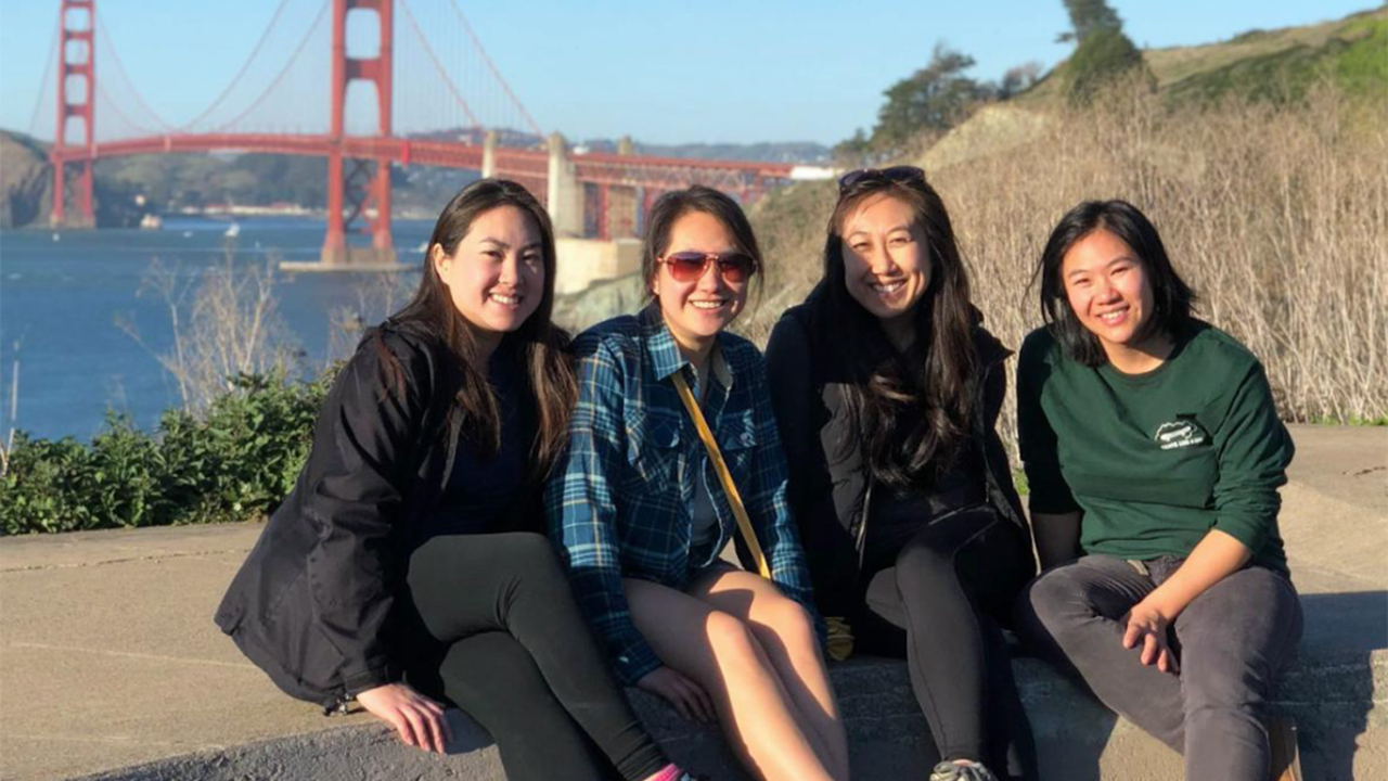 Mary Lee writes: 'With my sisters at Battery Crosby.'