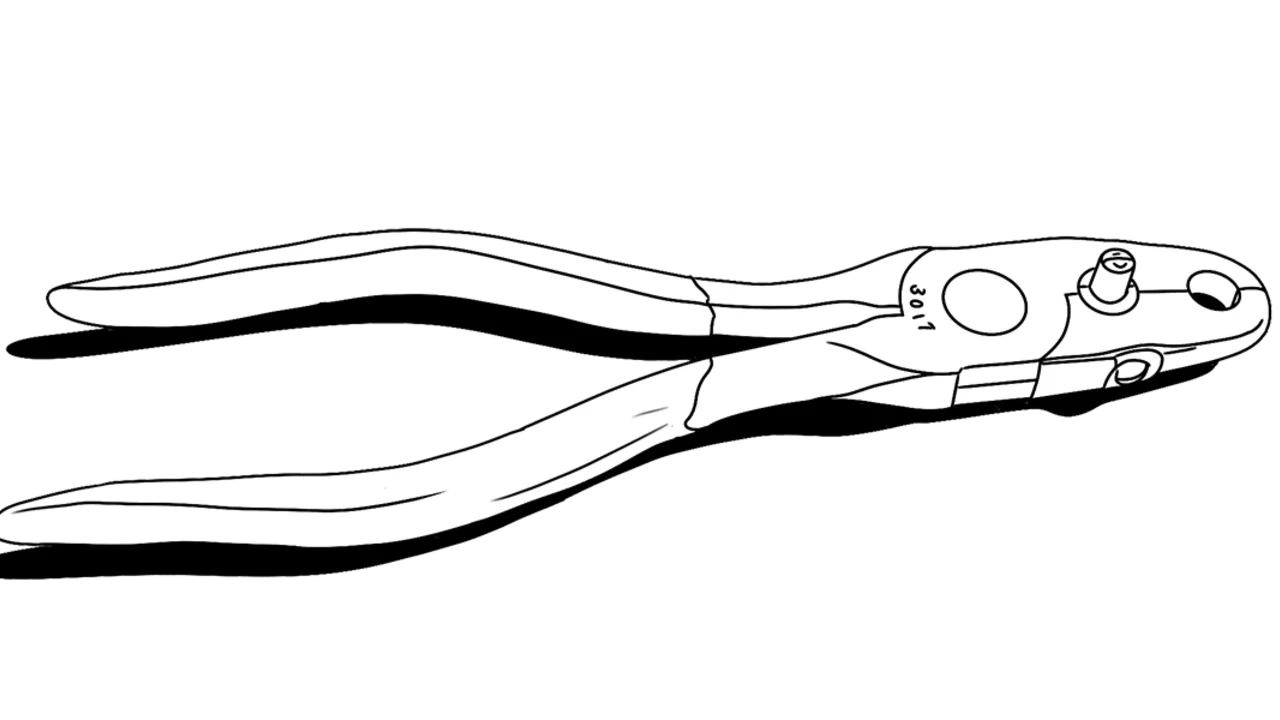 Banding pliers illustration by Lora Roame