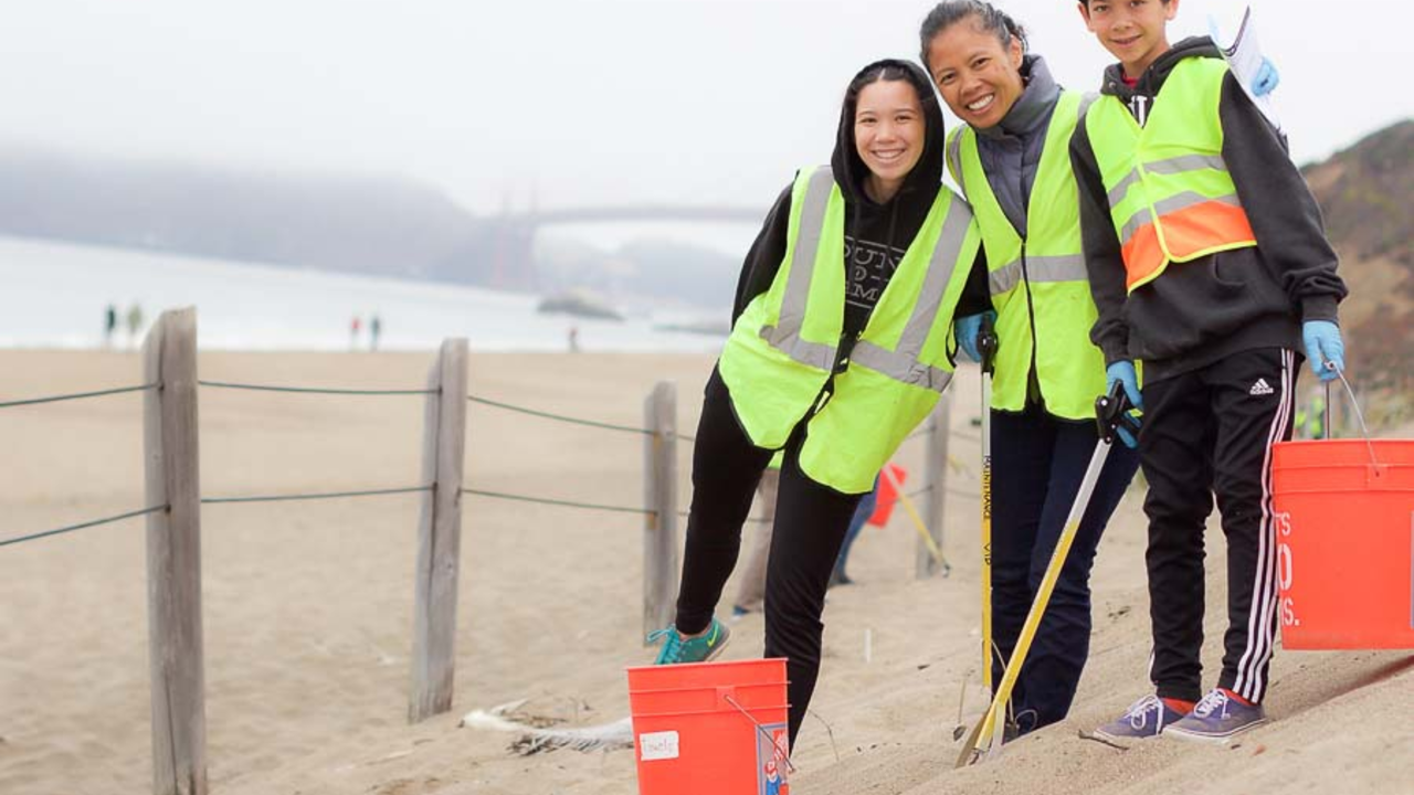 Volunteers at Baker Beach
