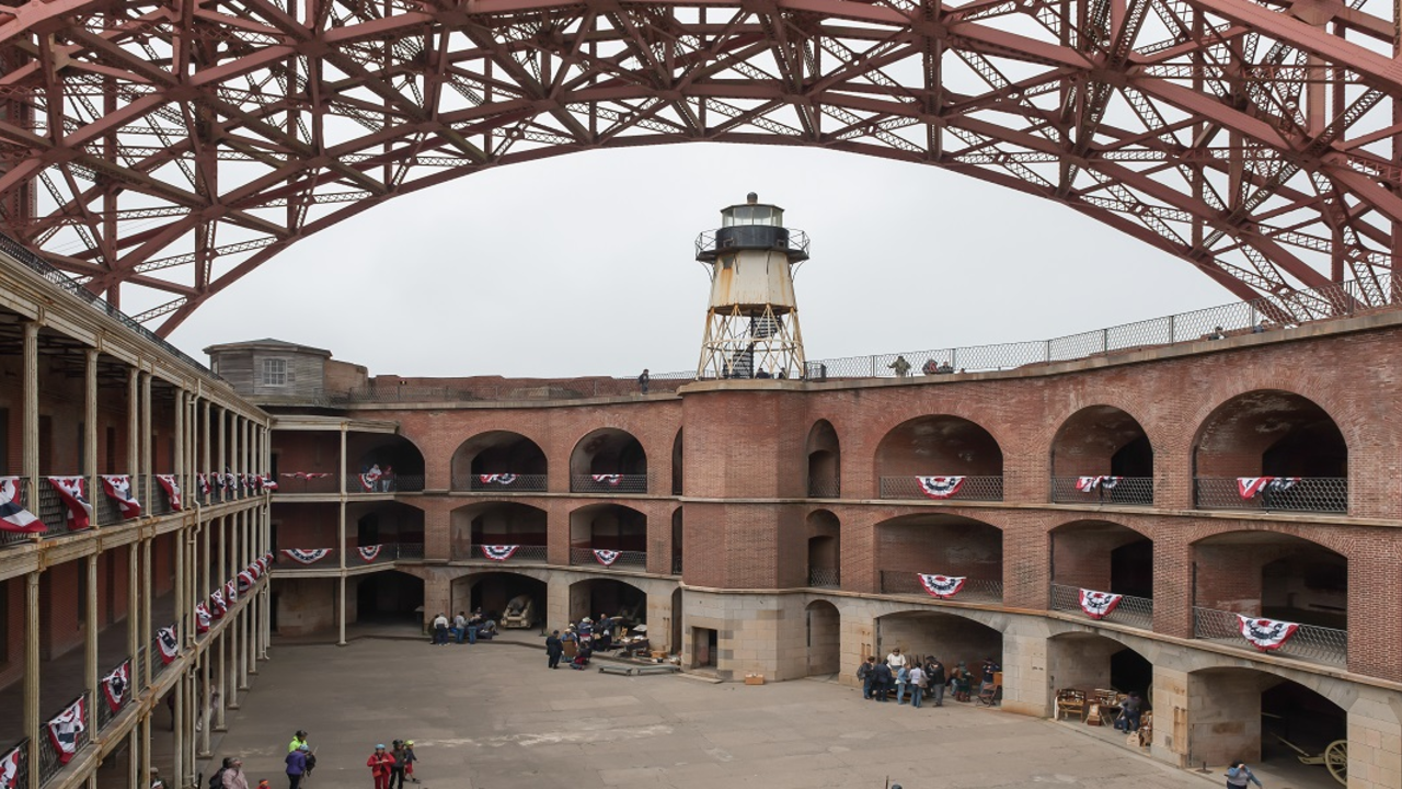 Fort Point Interior Image of the interior of Fort Point with the lighthouse