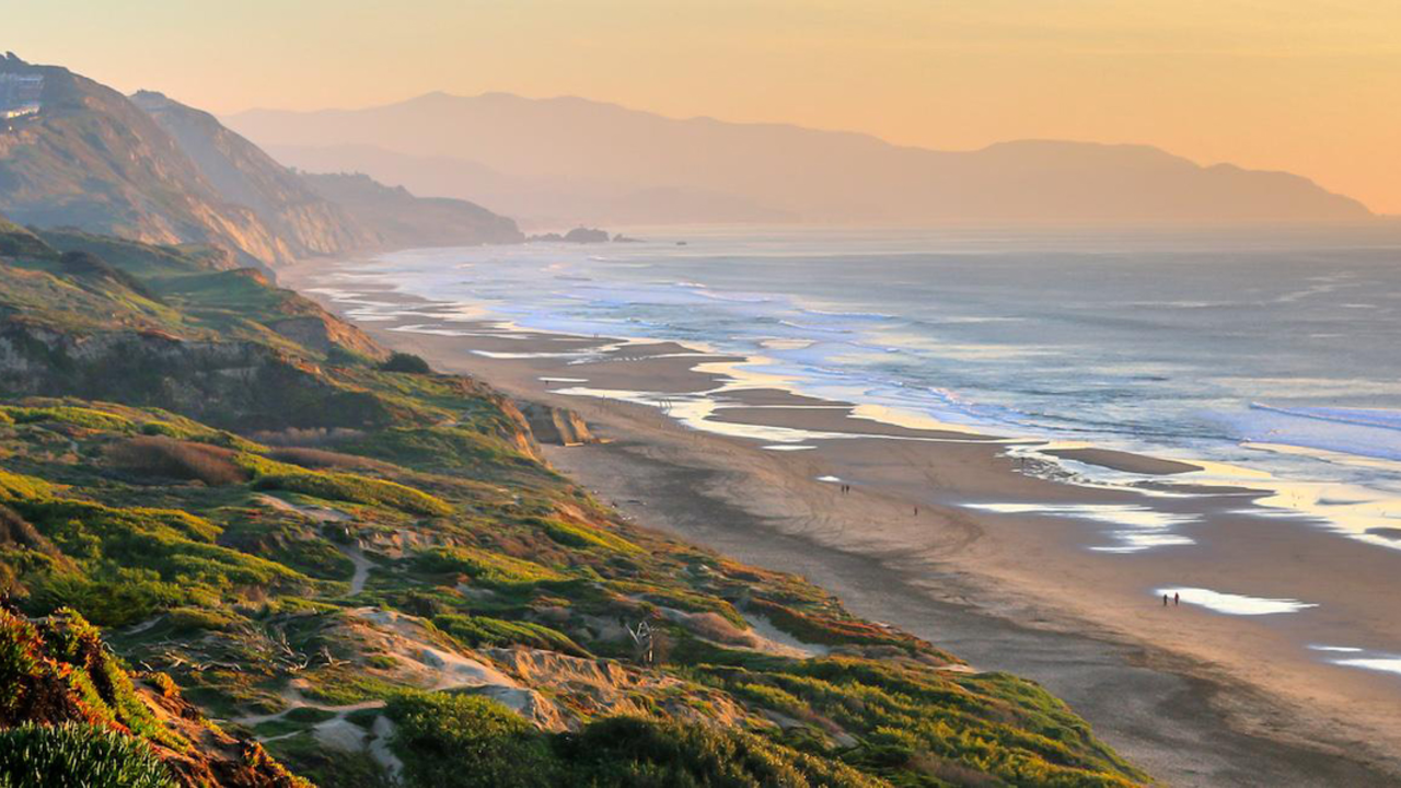 Aerial view of Fort Funston. Fort Funston Dune Walk